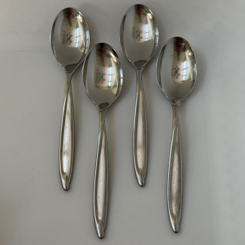 4pc INTERNATIONAL Americana Stainless Deluxe Teaspoons 6” Satin